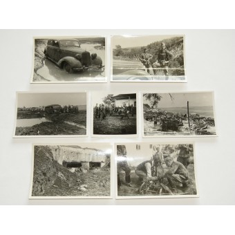Sarja valokuvia saksalaisesta kuljettajasta itärintamassa. Espenlaub militaria